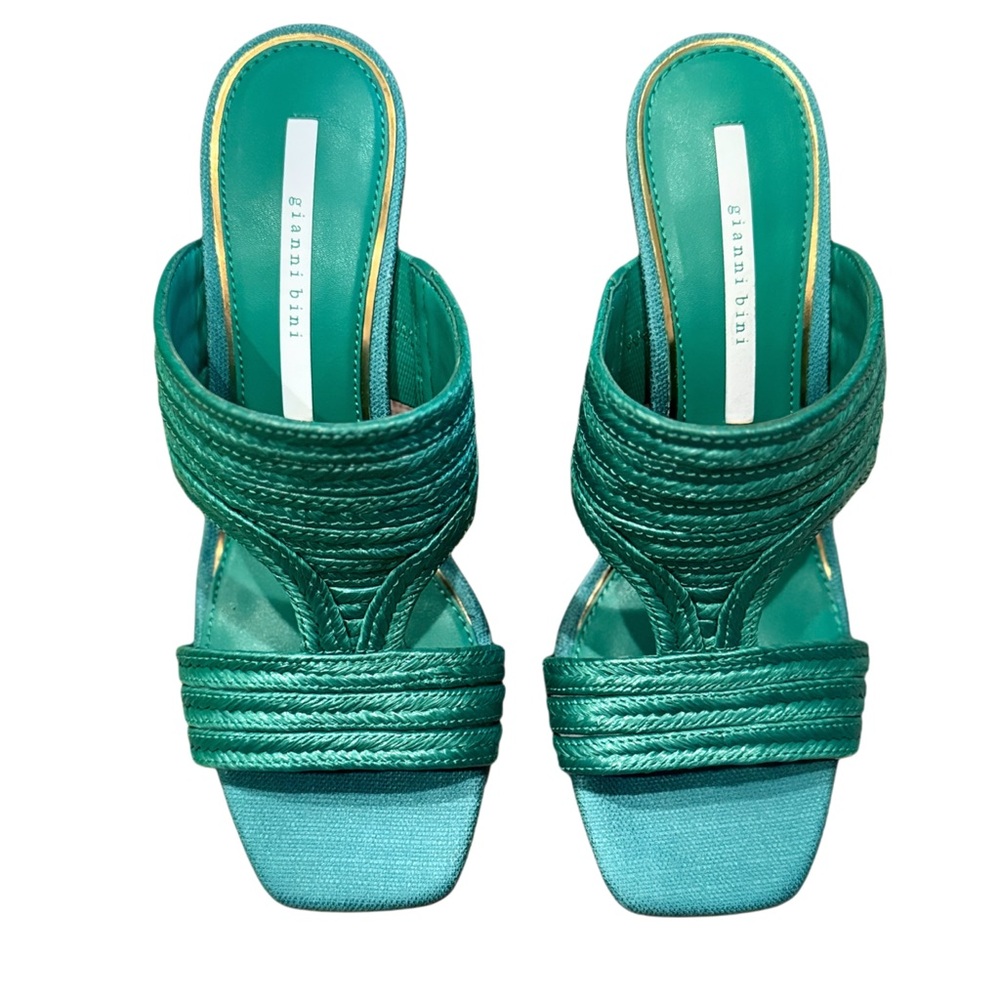 Gianni Bini Ornamented Architectural Wedge Slide Sandals Size 8 NWOT - Picture 3 of 7